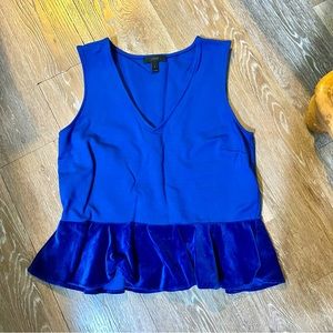 🆕 Blue J.Crew Sleeveless Peplum Top / Size: Small / NWOT